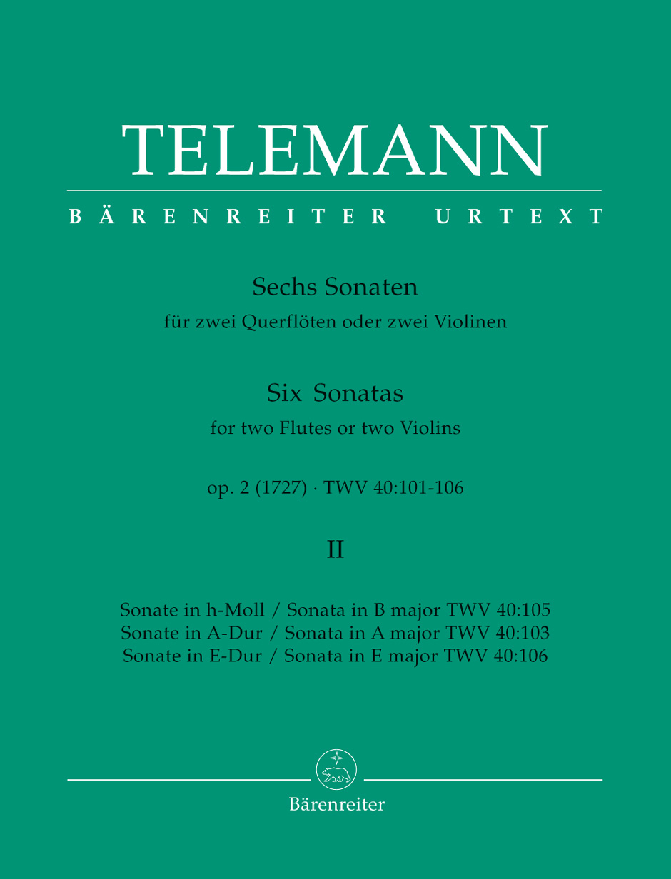 Šest sonát pro dvě příčné flétny op.2 - sešit 2