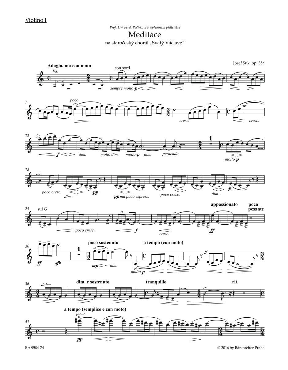 Meditace na staročeský chorál Svatý  Václave op. 35a