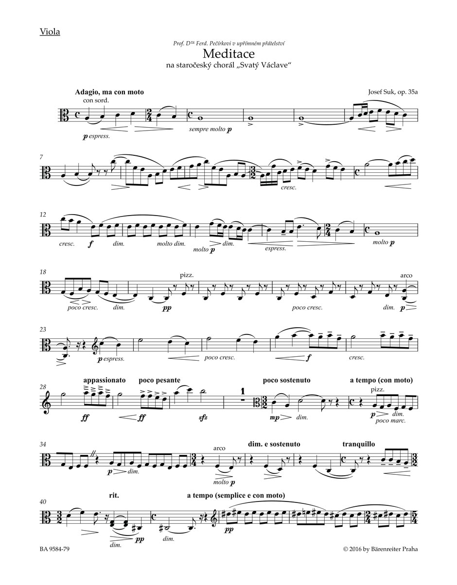 Meditace na staročeský chorál Svatý  Václave op. 35a