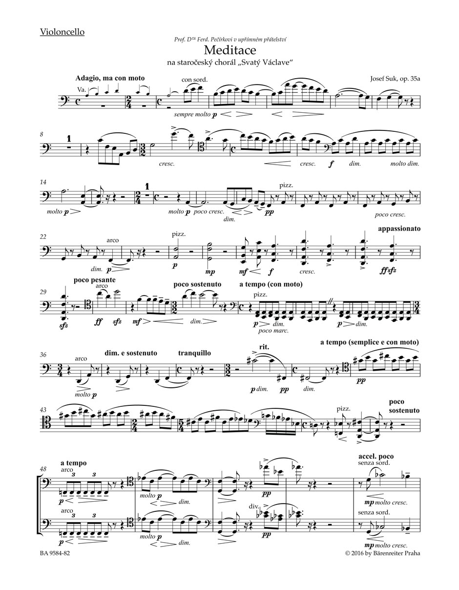 Meditace na staročeský chorál Svatý  Václave op. 35a