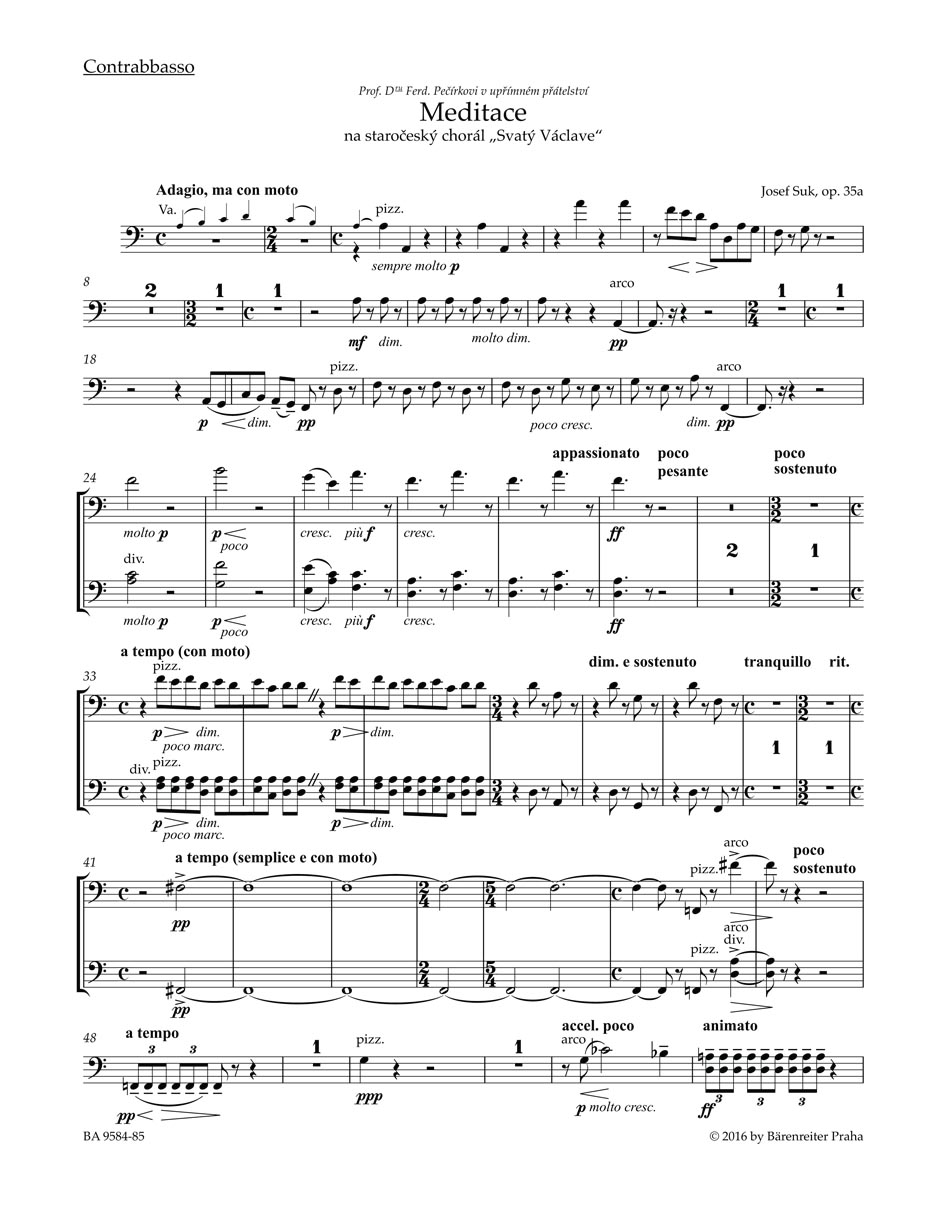 Meditace na staročeský chorál Svatý  Václave op. 35a