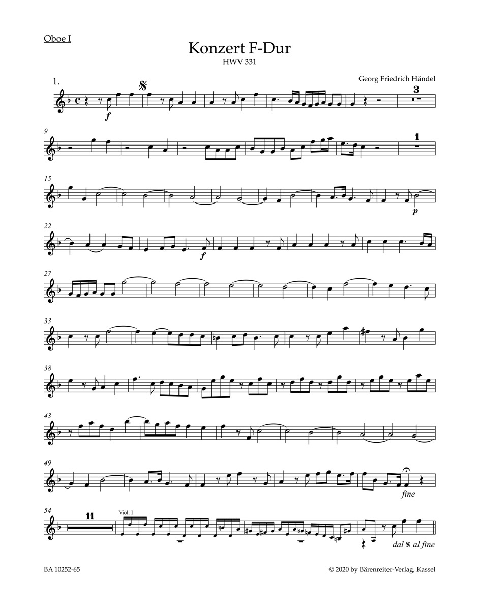 Concerto in F major HWV 331