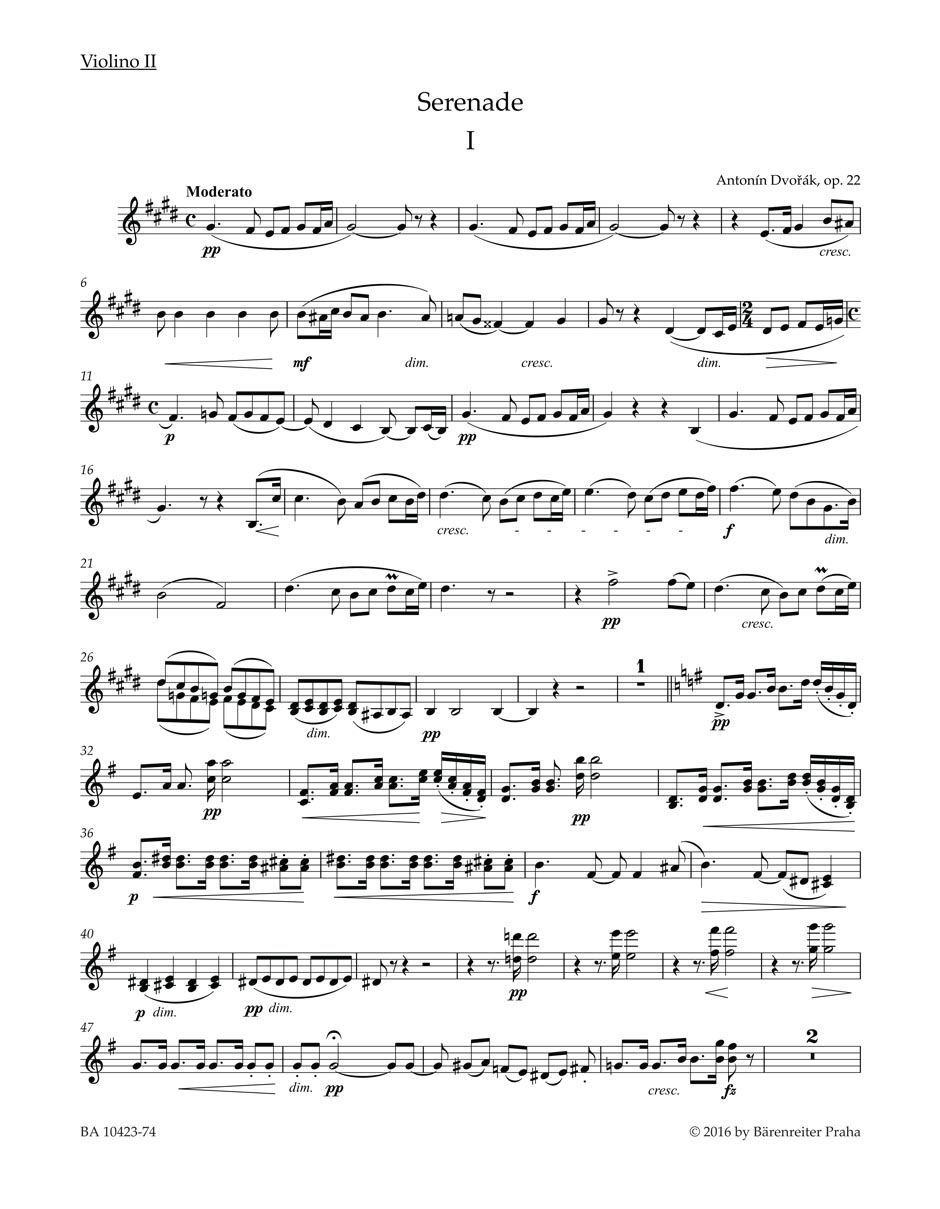 Serenáda E dur pro smyčcový orchestr op. 22