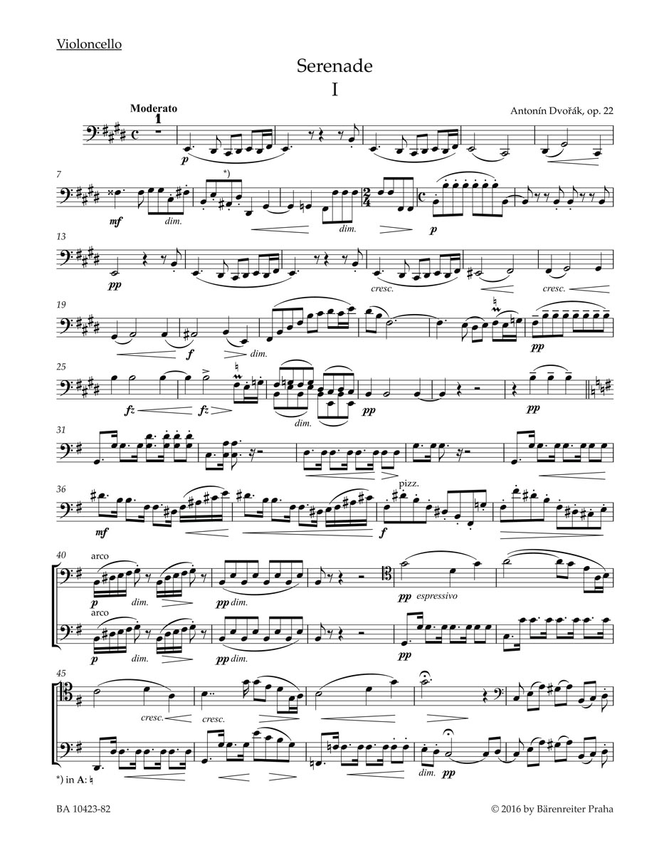 Serenáda E dur pro smyčcový orchestr op. 22